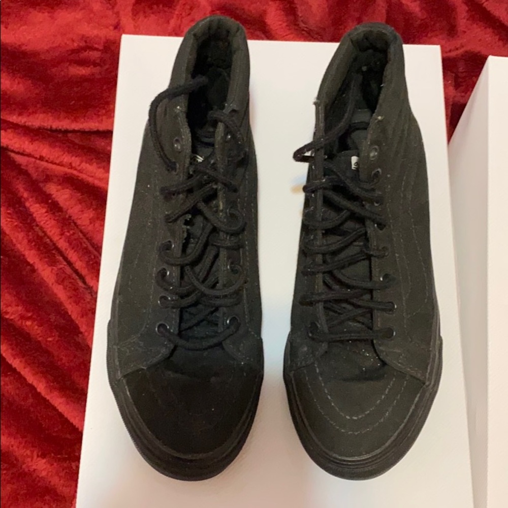 High top all black vans